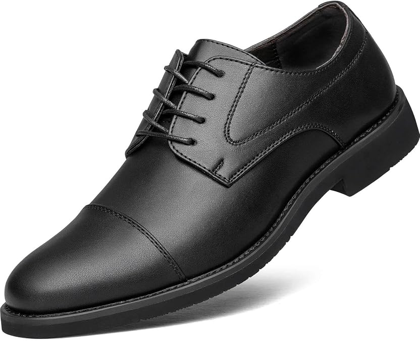 Men's Business Dress Shoes Casual Cap-Toe Oxford Fashion Derby