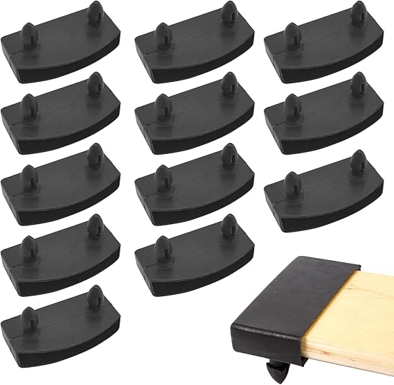 12 Pcs Bed Slat Caps - 56mm Replacement Bed Slat Holders - Durable Plastic Support End Clips for Single, Double & King Size Bed Frames - Black Repair Fittings