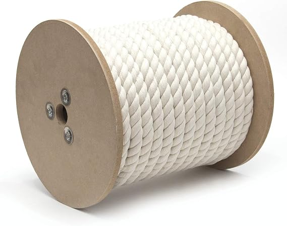 KingCord | 300 ft x 3/8-inch Twisted Cotton Rope, 100 lb Capacity, Natural