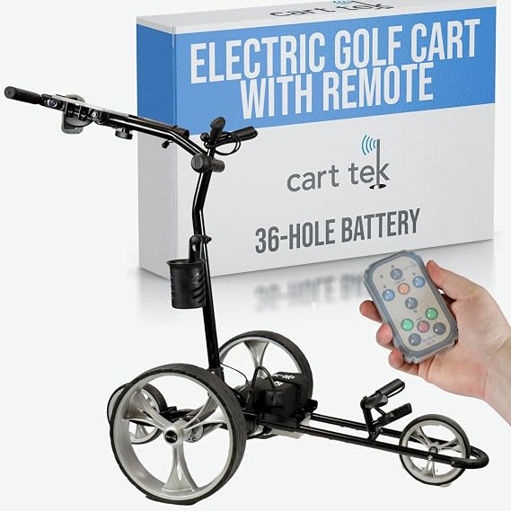 Electric Golf Push Cart with Remote Control, Rugged Steel Frame, Dual Quiet Motors, 10.4 AH Lithium-Ion Battery, Easy to Use Electric Golf cart The Yellowstone