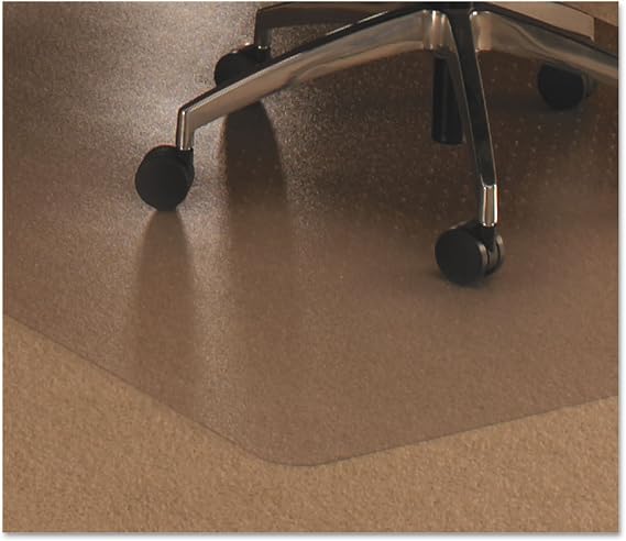 Floortex Chair Mat 48"x53", Rectangular Shape, Clear, for Carpet FR1113423ER - 1 Each