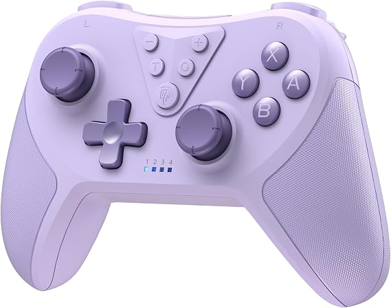EasySMX Controller for Switch Pro, Bluetooth Wireless Switch Controller, Controller Switch with 6-Axis Motion, Wake Up, Adjustable Turbo & Dual Vibration Function Purple
