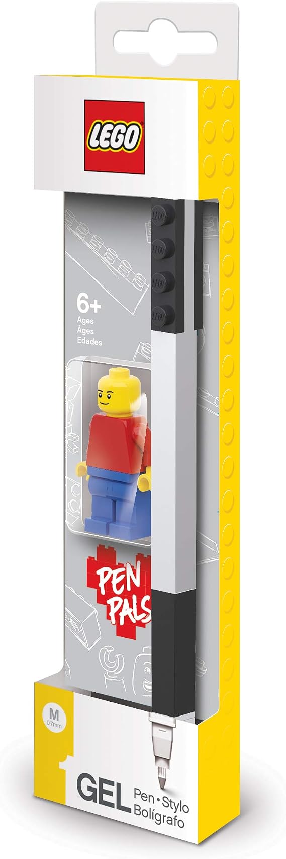 LEGO Stationery Pen Pal - Black Gel Pen + LEGO Minifigure (52601), Minifigure Colors May Vary