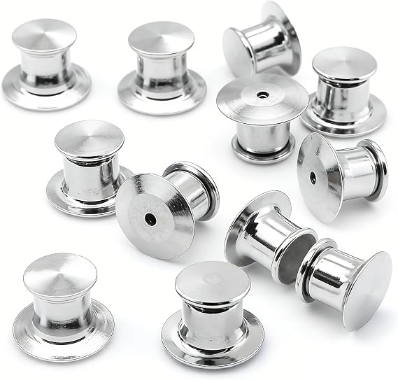 Silver Locking Pin Backs – 30 Pcs Metal Pin Badge Back Keepers for Brooches, Jewelry, and DIY Crafts – Durable Safety Clasp Pins for Secure Attachment and Everyday Use (Silver)