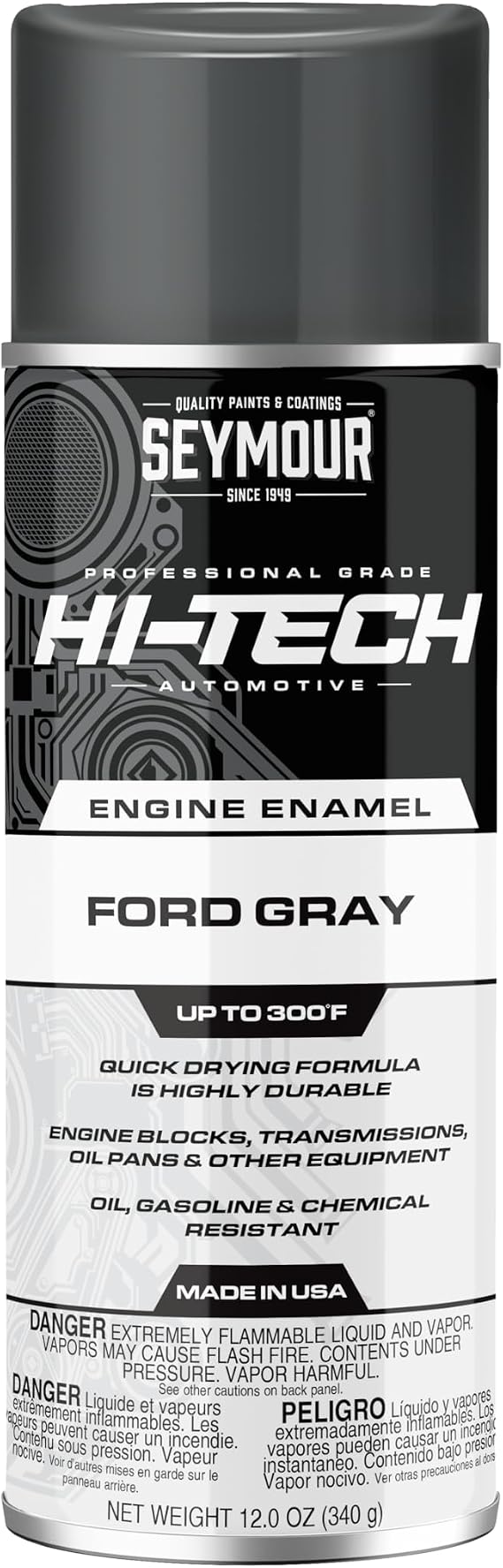 Seymour Paint EN-43 Hi-Tech Engine Spray Paint, Ford Gray 12 Ounce (Pack of 1)
