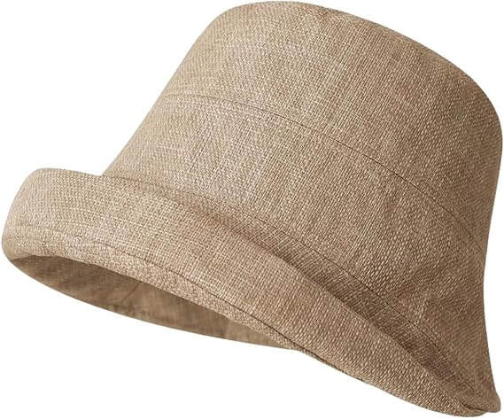 Classic Cloche Hat for Women 2026 Summer Breathable Linen Fedora Hat Soft Cozy Short Brim Bucket Cap Slouchy Spring