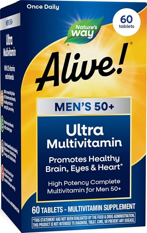 Nature's Way Alive! Men's 50 Plus Ultra Potency Multivitamin, 60 ct