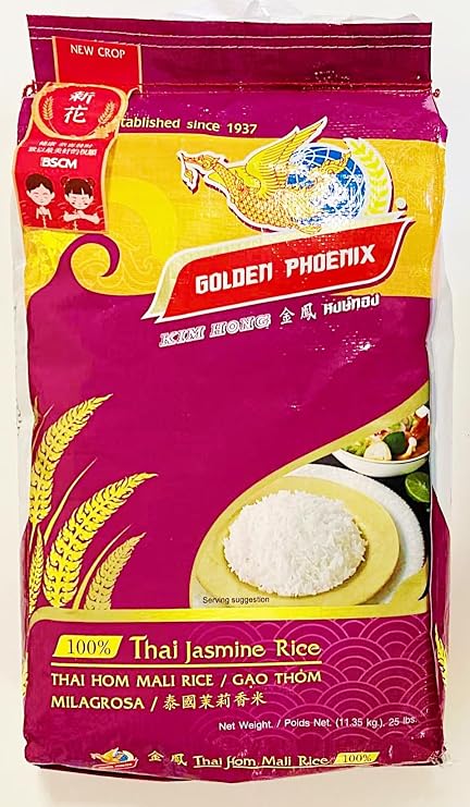 Thai Jasmine Rice, 100% Thai Hom Mali, 25 lbs