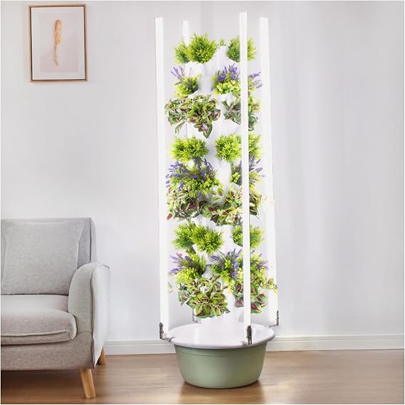 Hydroponic Tower with LED Grow Lights, 20/28/36-Plants Indoor Intelligent Vegetable Vertical Hydroponic Growing System Garden Tower for Home, Balcony, Kitchen
