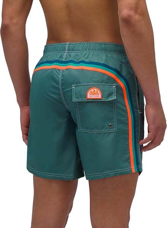 SUNDEK Mens Elastic Waist Boardshort, Swim Trunks 16" Length 7.5" Inseam