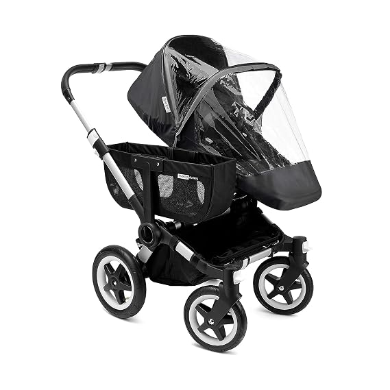 Bugaboo High Performance Rain Cover Weather Shield for Strollers | 180 zipper access, transparent window, reflective strip, PVC-free protection, fits Donkey & Buffalo strollers