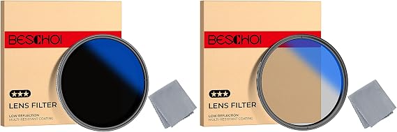 82mm Variable ND2-400 Filter & CPL Lens Filters Kit with Multi-Layer Coatings for Camera Lens