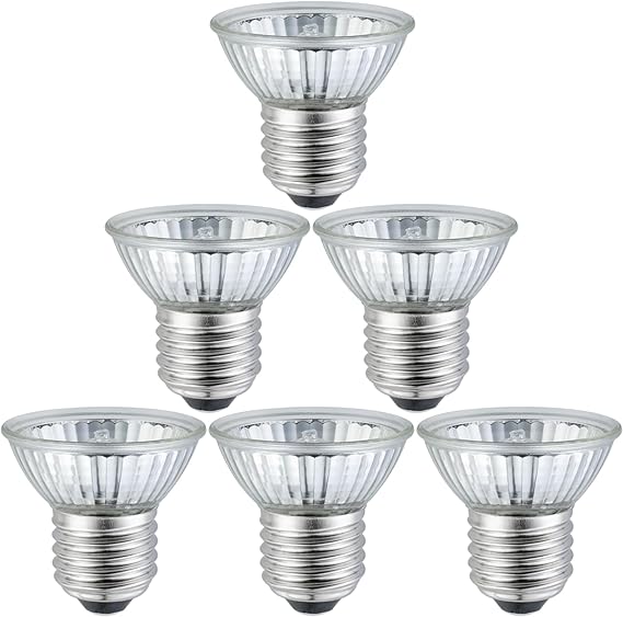 UVB UVA Reptile Light Bulb 50W Bulb for Reptiles and Amphibians Tanks, Turtle Bearded Dragon Lizard Cages Frogs Heat Lamp Replacement Bulb, Pack of 6