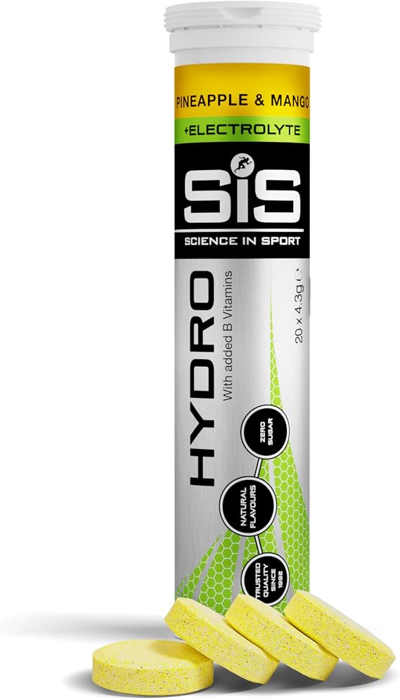 Science in Sport Hydro Electrolyte Tablets, Pineapple & Mango, 20 Tablets | Four Key Electrolytes and B Vitamins, Sugar-Free, Vegan Sports Hydration