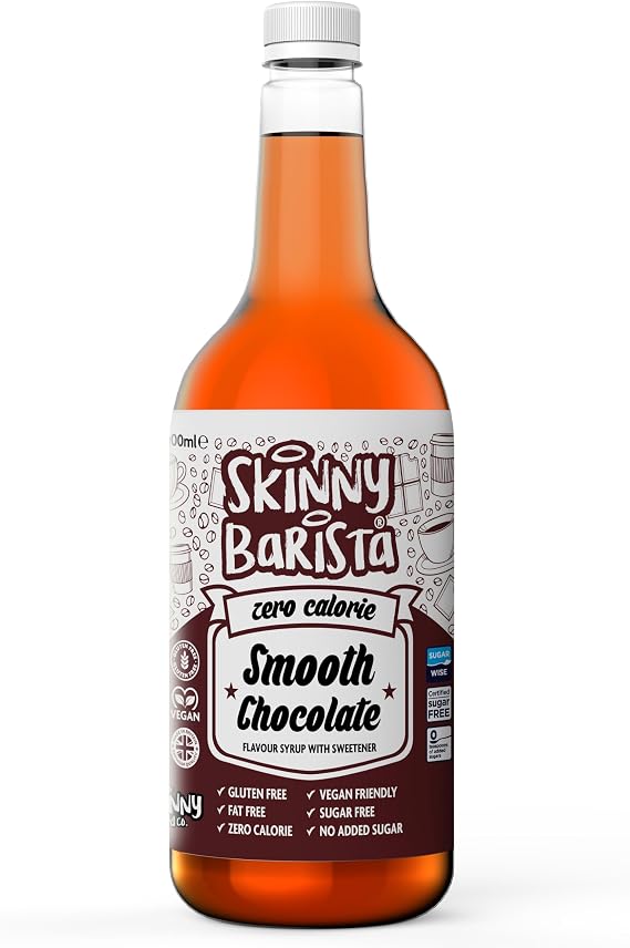 Skinny Food Co Smooth Chocolate Syrup For Coffee 1L Sugar Free Coffee Syrup