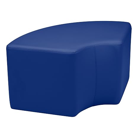 Sprogs 18" H Structured Quarter Round Stool -Flexible Modular Collaborative Soft Seating for Office, Home, Lounge and School Classrooms with Durable Frame & Set of 2 Casters Add-on -Blue