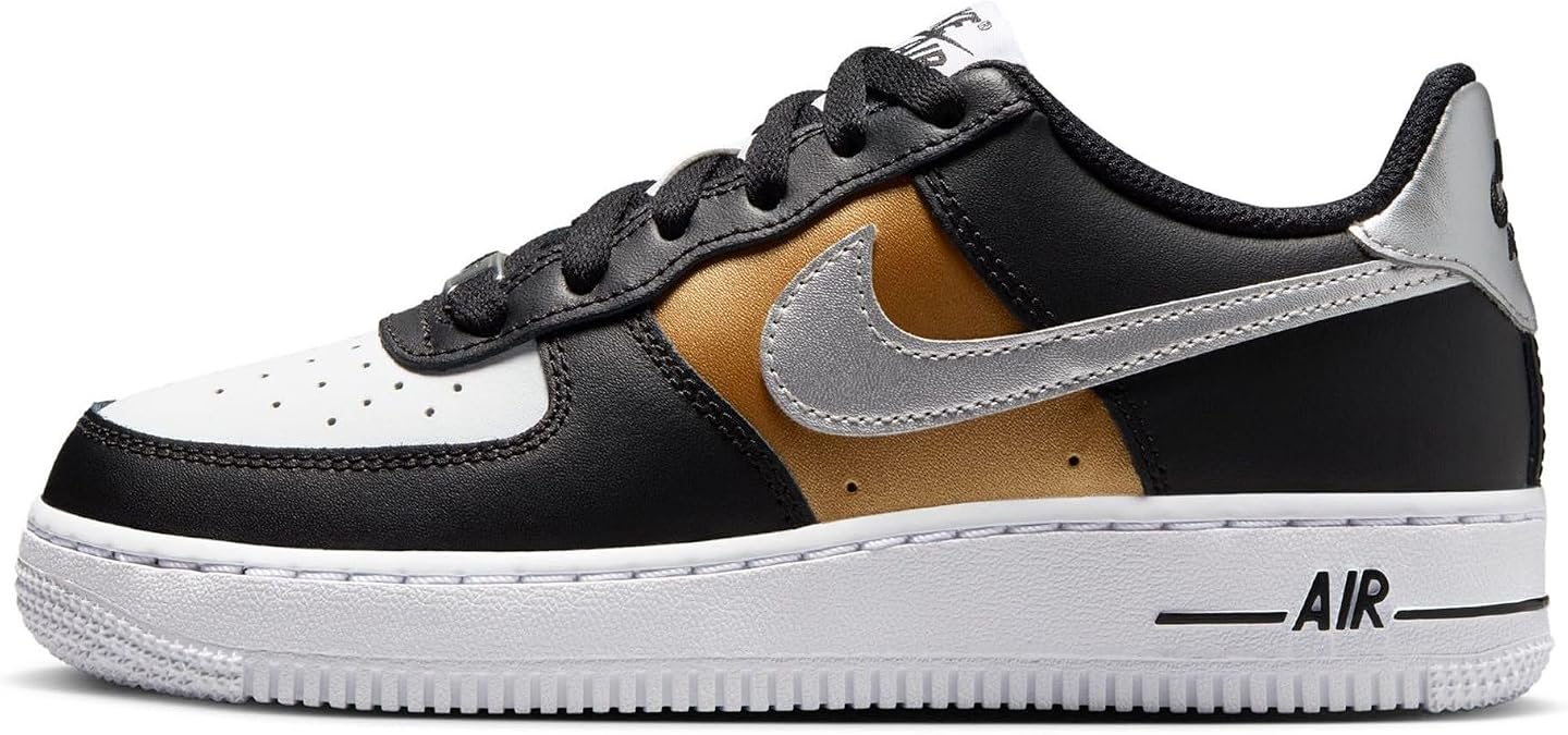 AIR FORCE 1 (GS) "BLACK/METALLIC SILVER" | Casual Shoes