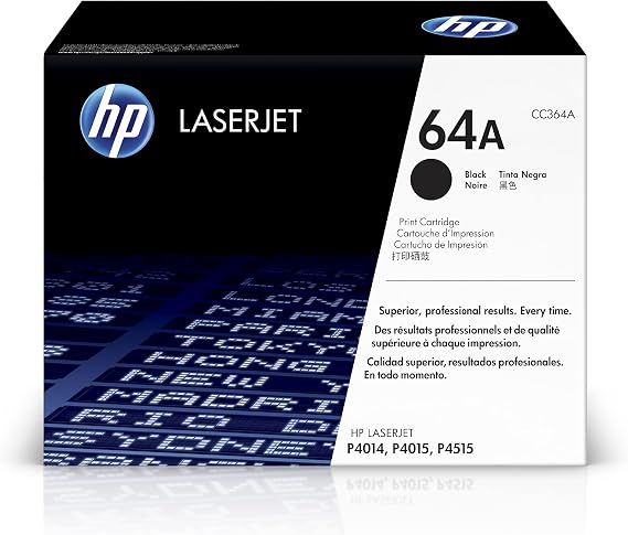 HP 64A Black Toner Cartridge | Works LaserJet P4014, P4015, P4515 Series | CC364A