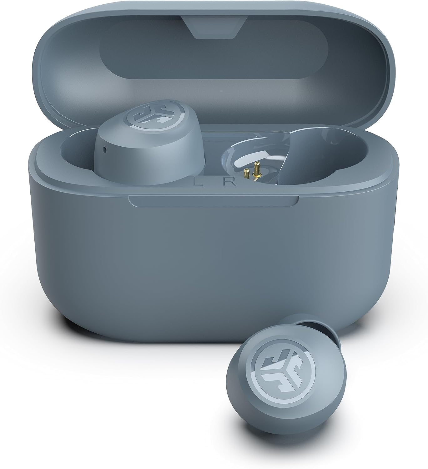JLab Go Air Pop True Wireless Earbuds, In Ear Headphones, Bluetooth Earphones, Ear Buds with 32H Playtime, Bluetooth Earbuds with Microphone, USB Charging Case, Dual Connect, EQ3 Sound, Slate