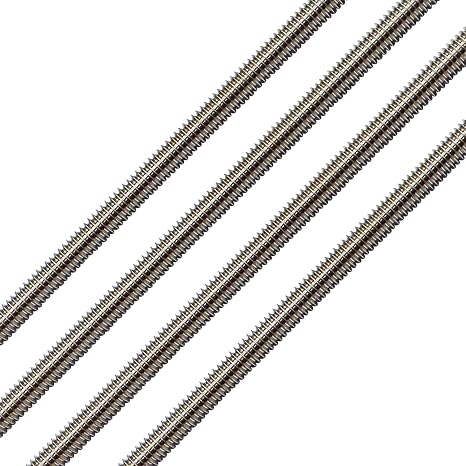 1/4"-28 Stainless Steel Threaded Rods, 4PCS, 12Inch Fully All Threaded Rods