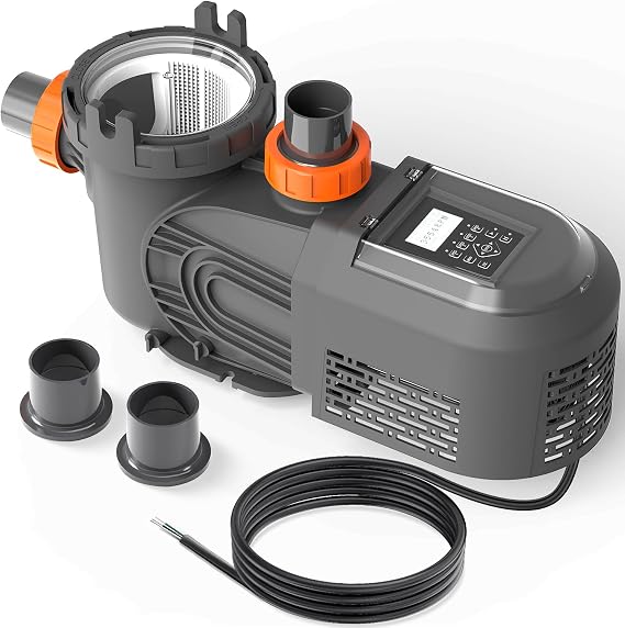 3.0HP Variable Speed Pool Pump for Large Inground Pools & Spa, High-Performance Water Flow, Quiet Energy-Efficient Self-Priming Pump with Timer, Permanent Magnet Motor, 11359 GPH, 220V