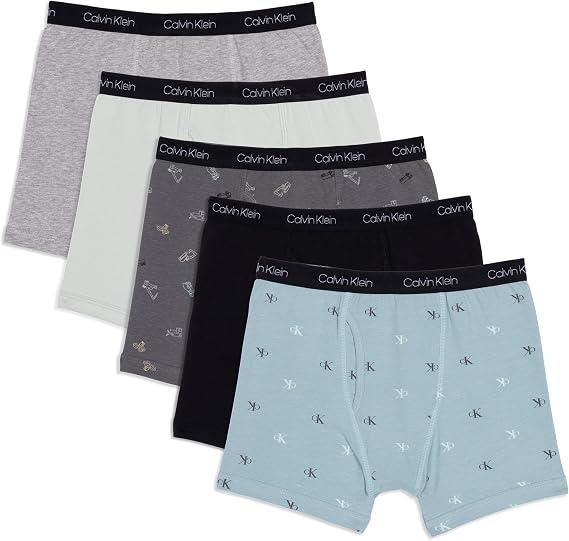 Calvin Klein Kids Boys' Modern Cotton Boxer Brief Underwear 5-Pack