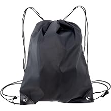 BlingKingdom 2 Pack Drawstring Backpack Bags Sturdy Gym Bag Sports Cinch Sack String Lightweight Backpack PE Storage Bags for Swimming, Travel, Beach, Holiday (Black)
