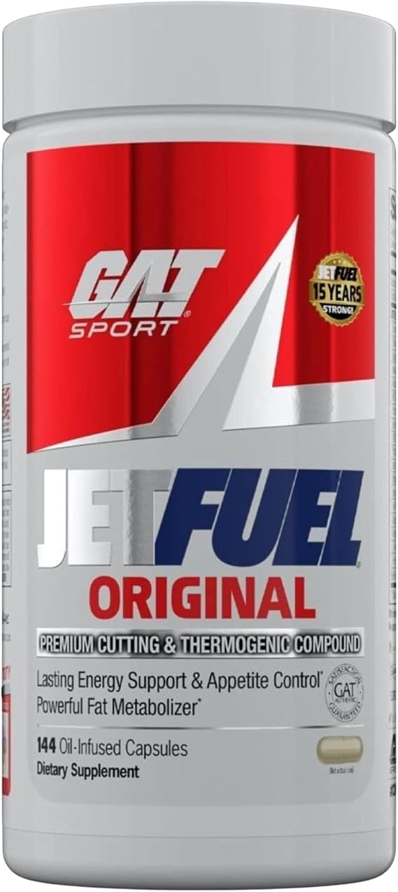 GAT SPORT JETFUEL Original, 48 Oil-Infused Capsules | Thermogenic Supplement, Supports Healthy Energy Levels, Provides Appetite Support*