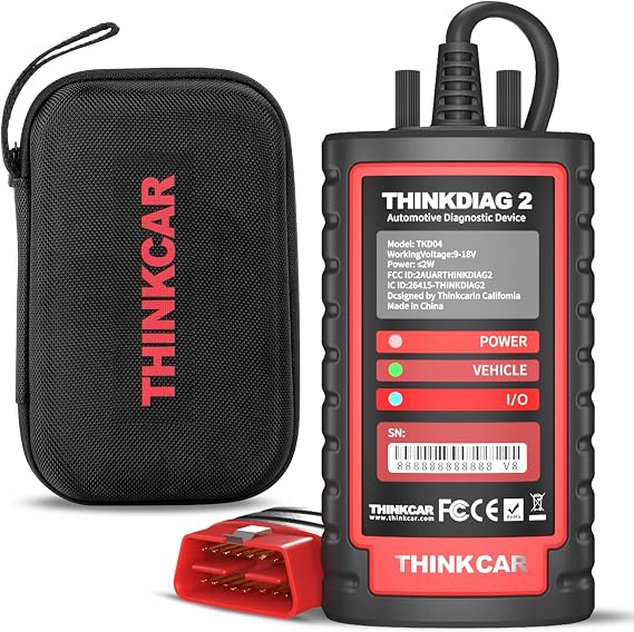 thinkcar OBD2 Diagnostic Device ThinkDiag 2 Bluetooth OBD2 Diagnostic Scanner for All Vehicles with 15 Reset Functions for All System Diagnostics Car Diagnostic Support OBDII/EOBD/CAN-FD Protocol