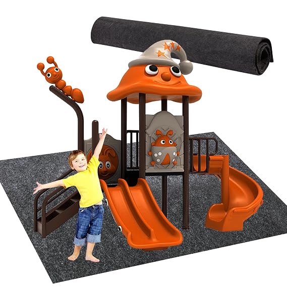 71 Inches x 55 Inches Large Outdoor Playhouse Mat Outdoor Play Mat Non Slip Backing Playhouse Activity Pad Rug Waterproof House Play Mat for Indoor Outdoor Use Picnics Exercise and Playtime