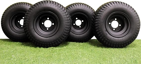 Antego 18x8.50-8 Golf Cart Tire/Wheel Assembly, ATW-003 Matte Black, 1 Pack