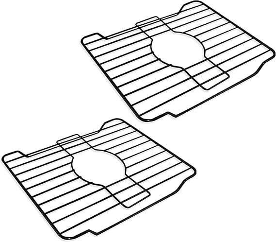 Better Houseware Sink Protector Prevents Scratches Sink Rack for Bottom of Sink Black Sink Mat Sink Protectors for Kitchen Sink Metal Small 2-Pack