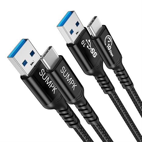 10Gbps USB C Cable 1 m for Android Car Pack of 2 Black
