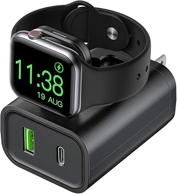 24W USB C Charger, 3 in 1 Design with Apple Watch Wireless Charger, PD Charger for iPhone, AirPods