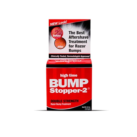 High Time Bump Stopper 2 | Ingrown Hair Treatment After Shave Cream | Razor Bump Treatment | Double Strength Formula | Post Shave Care | 0.5 oz