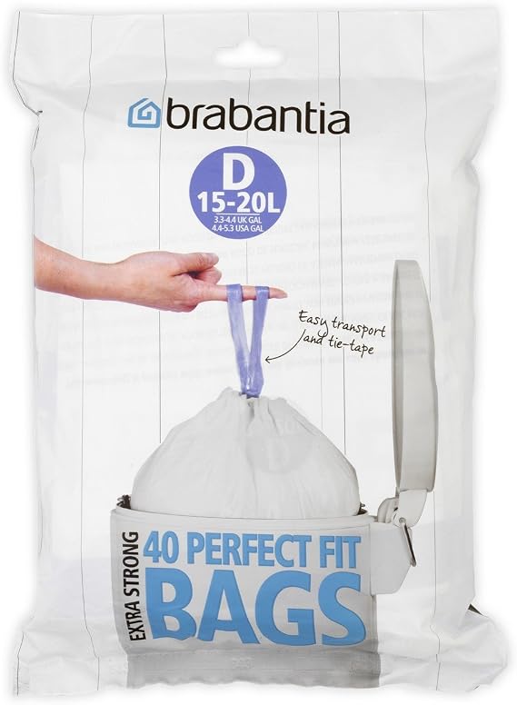 Mekomy Brabantia 362187 40 Trash Bags Dispenser, 4-5.3 Gallon, White