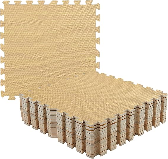 Wisfor Protective Flooring Mat 24 X 24 inch Large Interlocking Floor Mats for Indoor Gym Exercise Baby Kids Puzzle Foam Tiles (12 Pack)
