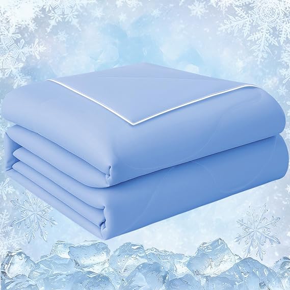 Cooling Comforter Twin Size, Double Sided Cooling Blankets for Hot Sleepers, Soft Breathable Lightweight Summer Cooling Comforter for Night Sweats Absorbs Body HEA