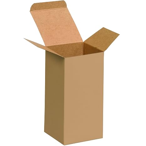 Tape Logic TLRTS22 Reverse Tuck Folding Cartons, 3" x 3" x 6", Kraft (Pack of 250)
