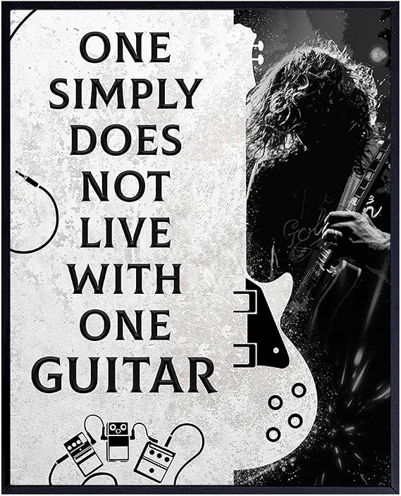 Guitar Wall Art 8x10 Poster - Rock Music Decor for Bedroom Studio