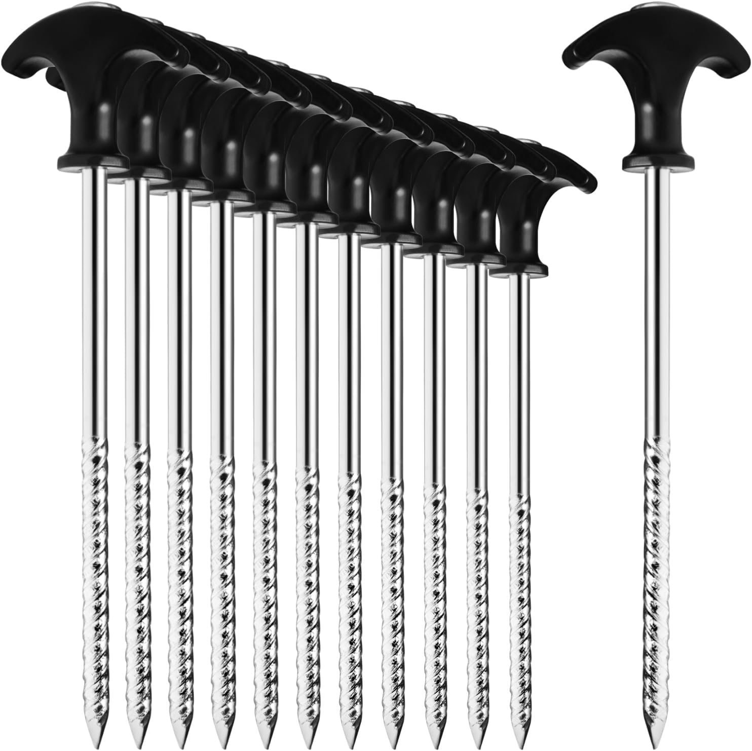 Com-four® Tent Pegs Made Of Steel – Long And Robust Pegs With Thread For Camping And Outdoor – Ideal For Normal And Hard Ground