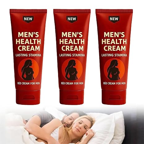 Men's Health Cream Fast Absorbent Long Lasting Endurance for Active Confidence Natural Ingredients Suitable for Men and Couples (3 Pieces)