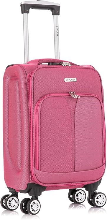 Cabin Carry on Suitcase 20" Lightweight 4 Wheels Spinner 3-Digit Combination Lock Soft Shell Luggage Hand Luggage Flight Bag for EasyJet Ryanair Birtish Airways and All Other Airlines 55x35x20
