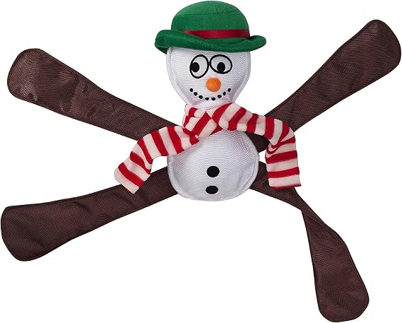 Doggles Pentapulls Holiday Snowman Tug and Squeak Toy