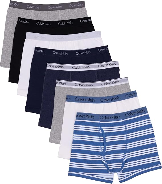 Calvin Klein Kids Boys' Modern Cotton Boxer Brief Underwear 8-Pack