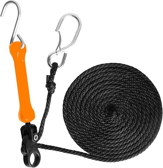 The Perfect Bungee by BihlerFlex, PTDNG Adjustable Bungee Perfect Tie-Down with Spring-Loaded Gated S-Hooks, 12', Safety Orange