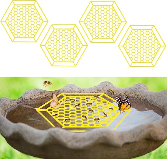4 Pack Floating Bee Island, 7.1 Inch Bee Watering Station, Bee Bath Bee Drinking Station Bee Waterer and Butterfly Water Stations Butterfly Feeders for Outdoors Thirsty Pollinators Feeding