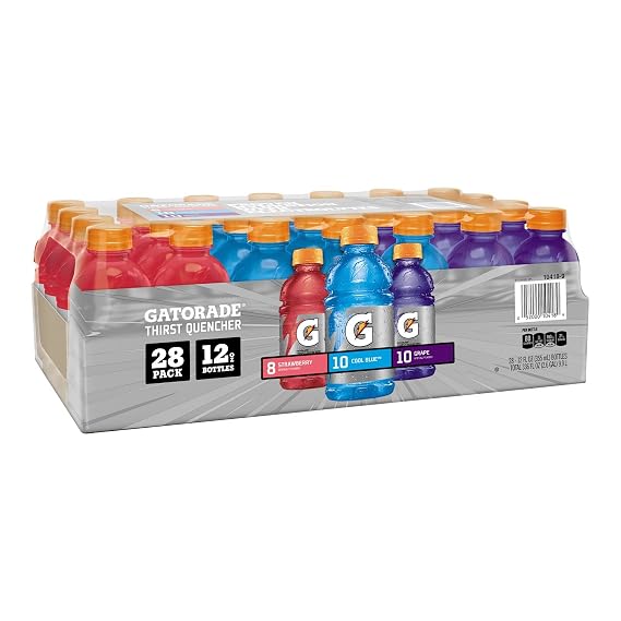 Gatorade Thirst Quencher Variety Pack - 12 oz, 28pk (8 Strawberry, 10 Cool Blue, 10 Grape)