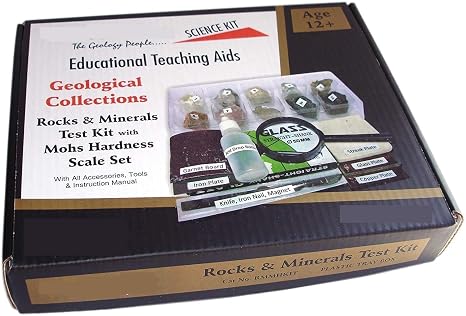 Yantra Mohs Hardness Scale Set Streak Magnetism Test in Rocks and Minerals with All Accessories, Tools and Instruction Manual