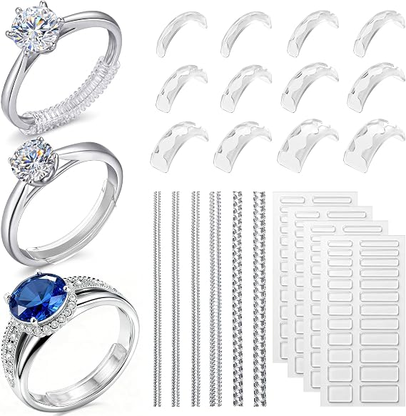 114 Pcs 3-in-1 Anti-Spin Ring Size Adjuster, Reduce 0.5-1 Size